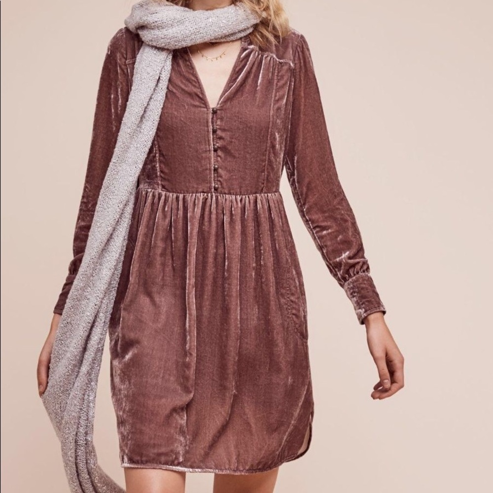 Anthropologie Holding Horses velvet swing dress M